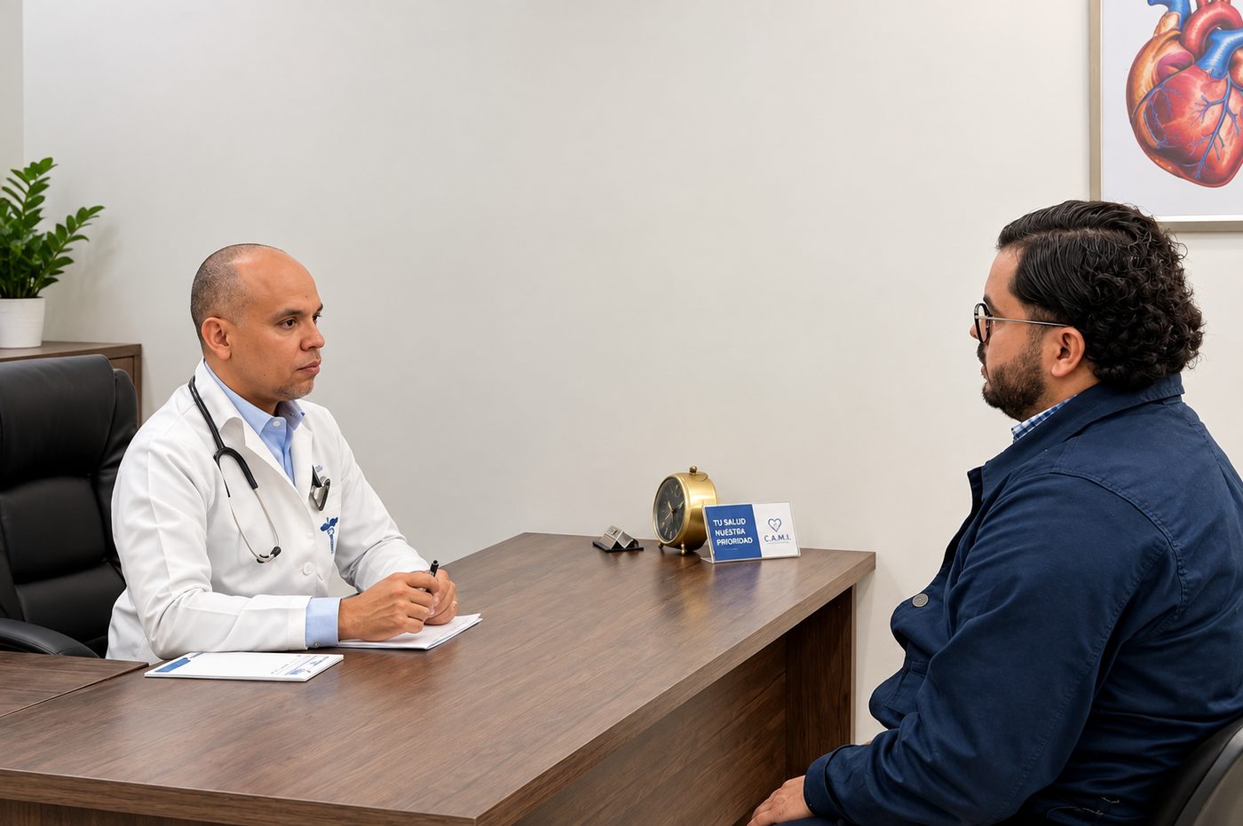 Dr. Omar Videa indicando tratamiento a un paciente